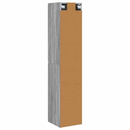 Wall-mounted Bathroom Cabinet Grey Sonoma 33 x 34.5 x 160 cm
