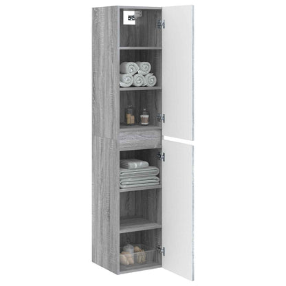 Wall-mounted Bathroom Cabinet Grey Sonoma 33 x 34.5 x 160 cm