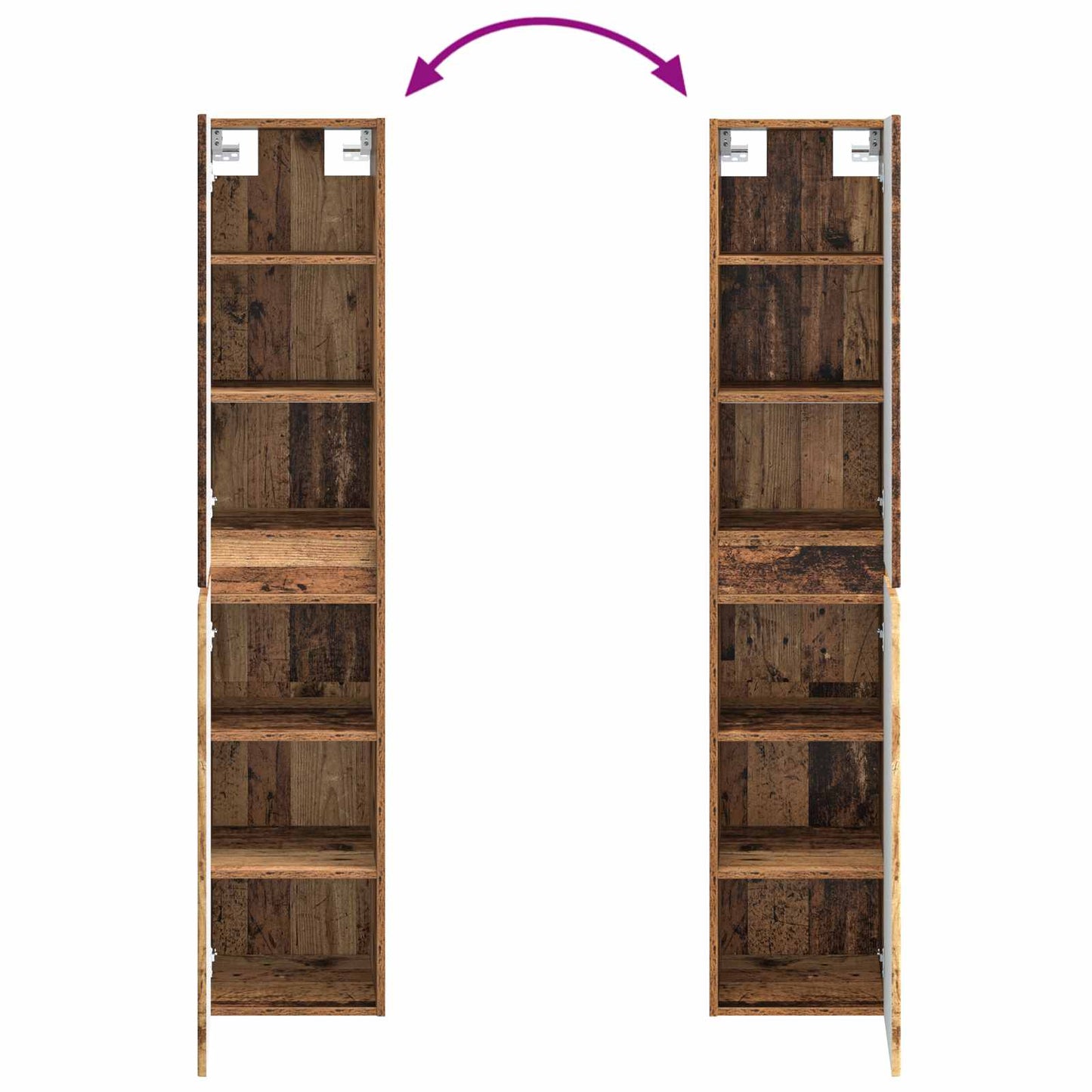 Wall-mounted Bathroom Cabinet Old Wood 33 x 34.5 x 160 cm