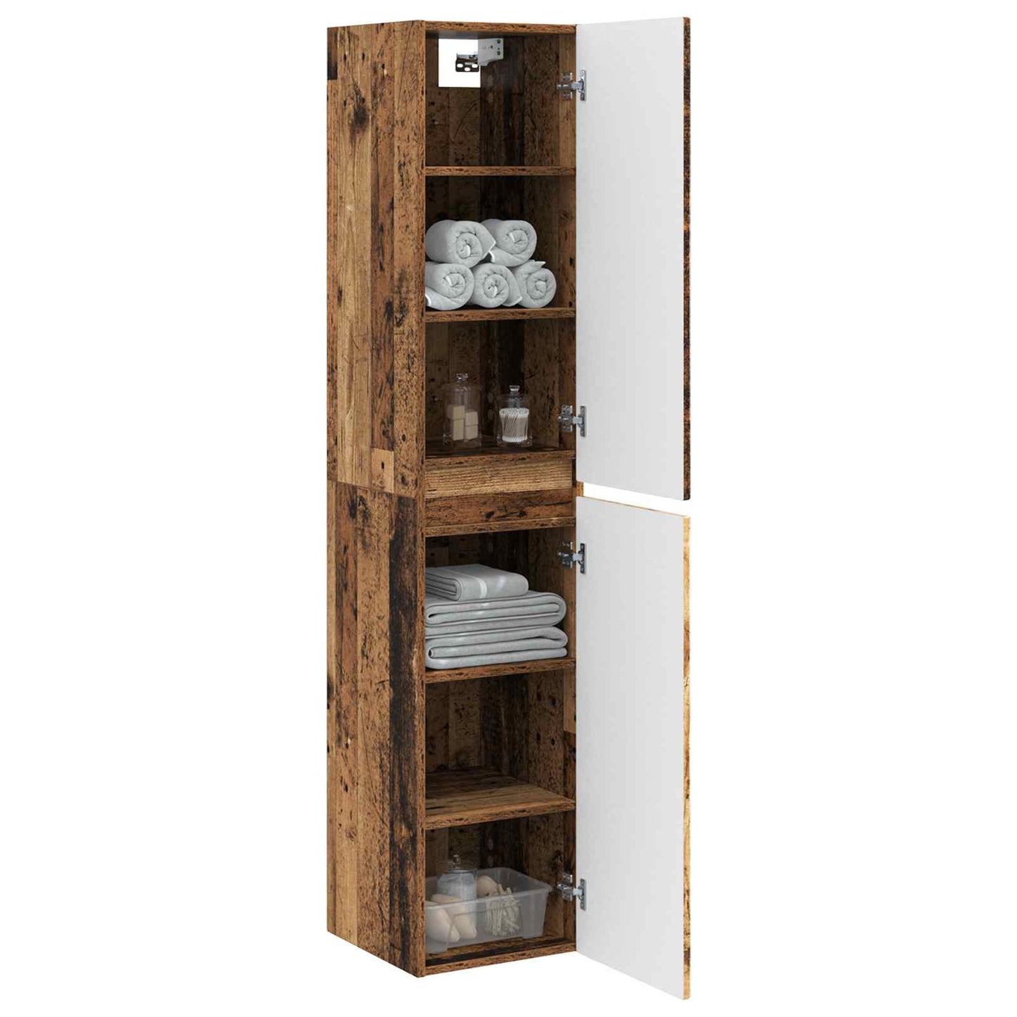 Wall-mounted Bathroom Cabinet Old Wood 33 x 34.5 x 160 cm