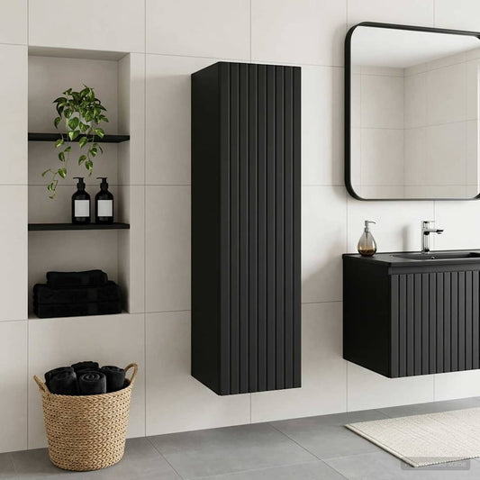 Wall-mounted Bathroom Cabinet Black 33 x 34.5 x 100 cm