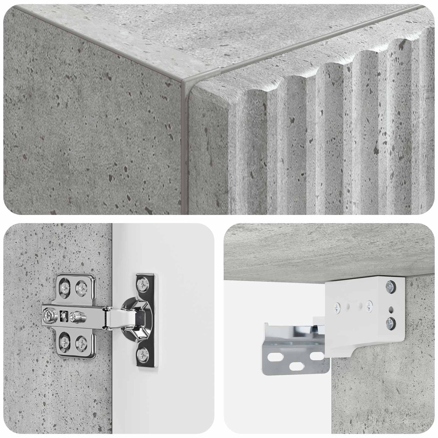 Wall-mounted Bathroom Cabinet Concrete Grey 33 x 34.5 x 100 cm