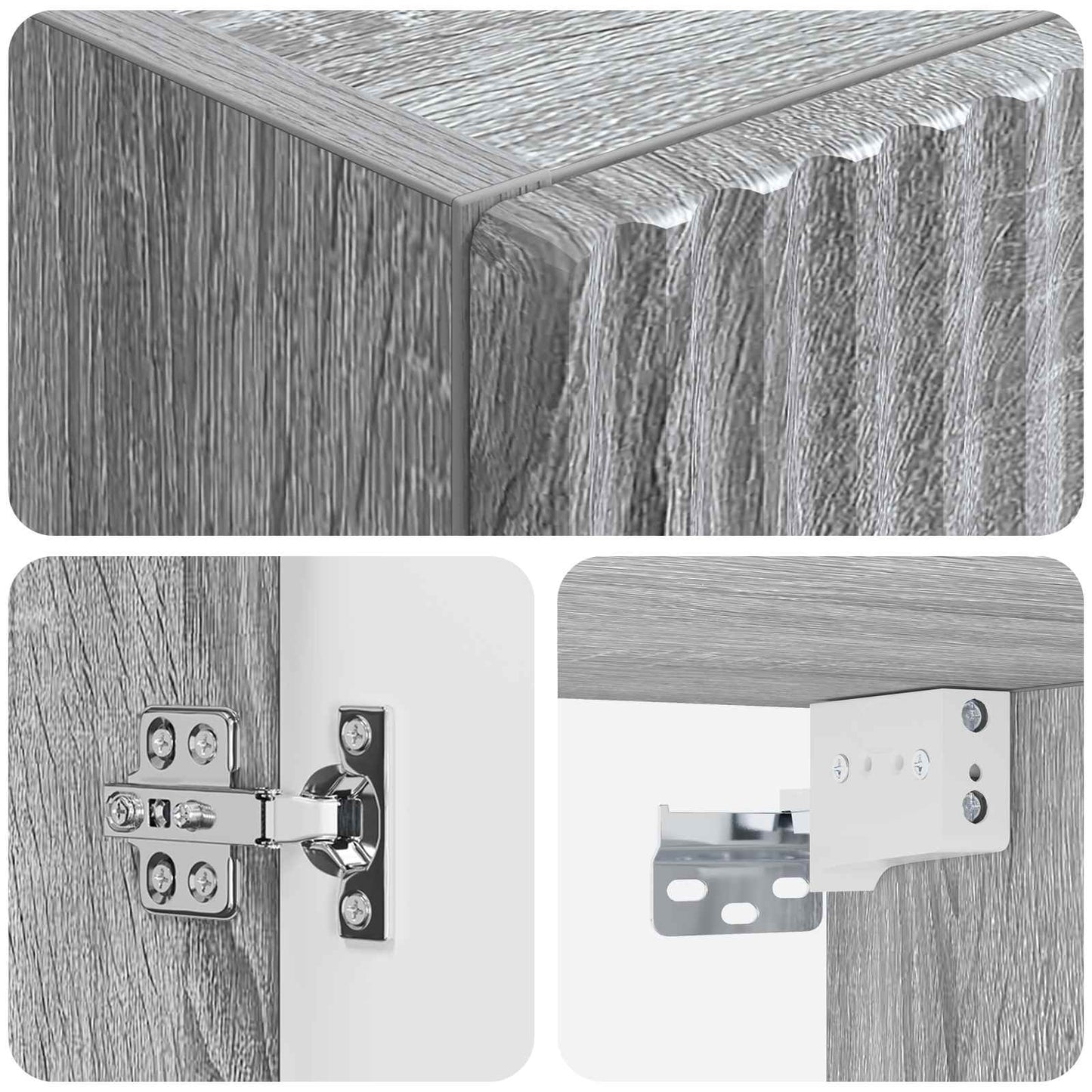 Wall-mounted Bathroom Cabinet Grey Sonoma 33 x 34.5 x 100 cm