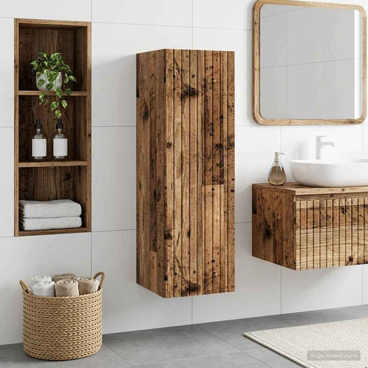 Wall-mounted Bathroom Cabinet Old Wood 33 x 34.5 x 100 cm