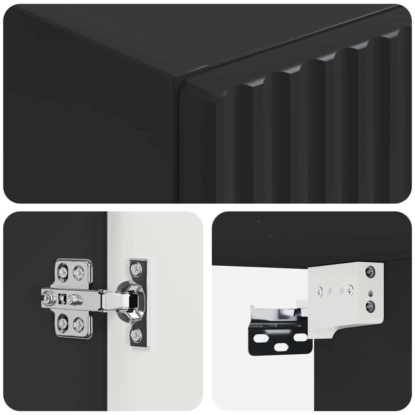 Wall-mounted Bathroom Cabinet Black 33 x 34.5 x 60 cm