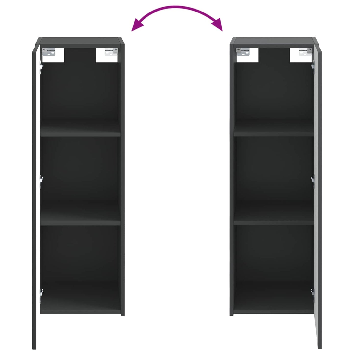 Wall-mounted Bathroom Cabinet Black 33 x 34.5 x 60 cm