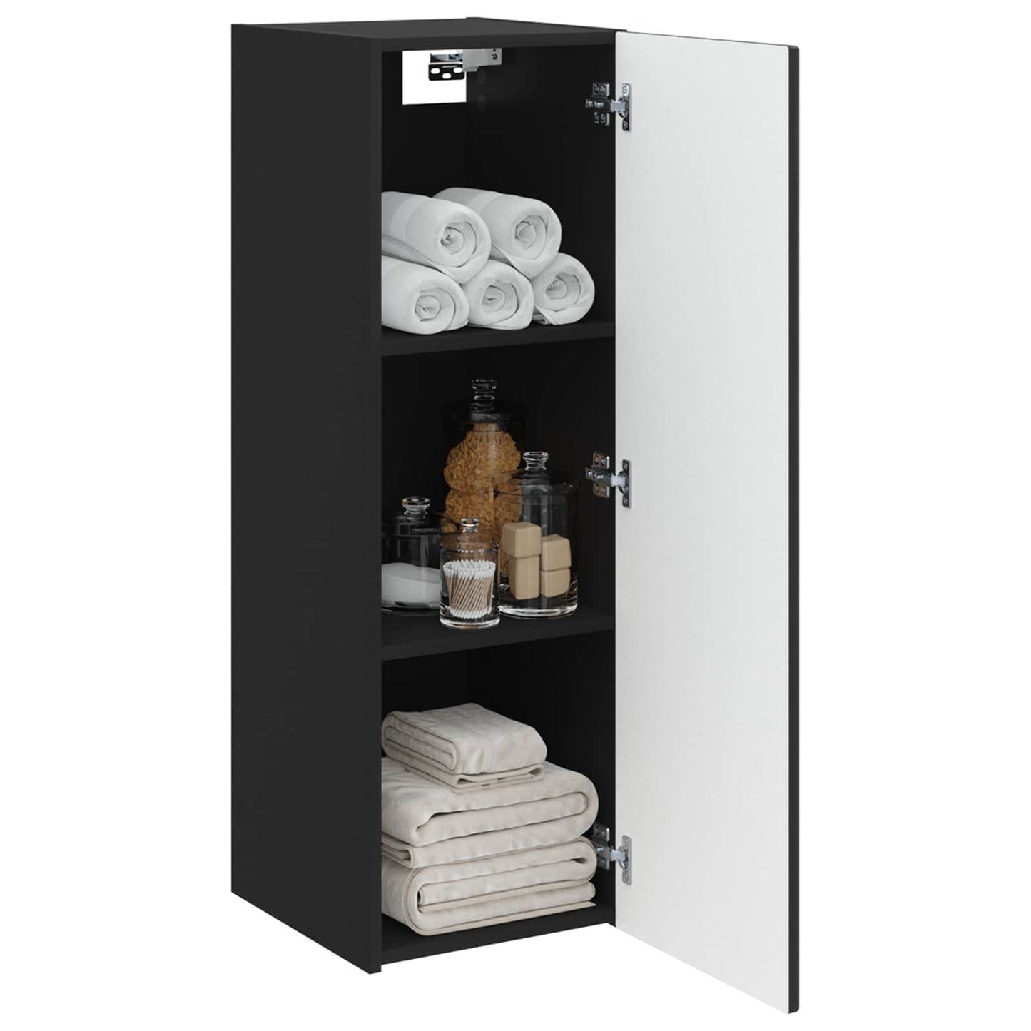 Wall-mounted Bathroom Cabinet Black 33 x 34.5 x 60 cm