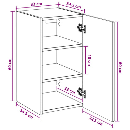 Wall-mounted Bathroom Cabinet Sonoma Oak 33 x 34.5 x 60 cm