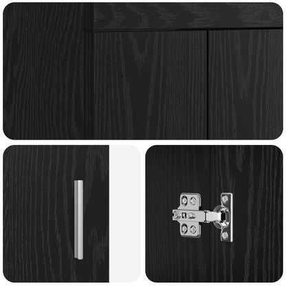 Bathroom Vanity with Sink Black Oak 42 x 40 x 84.5 cm