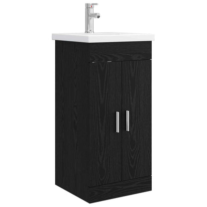 Bathroom Vanity with Sink Black Oak 42 x 40 x 84.5 cm