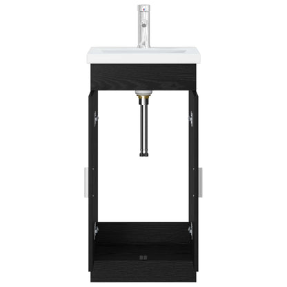 Bathroom Vanity with Sink Black Oak 42 x 40 x 84.5 cm