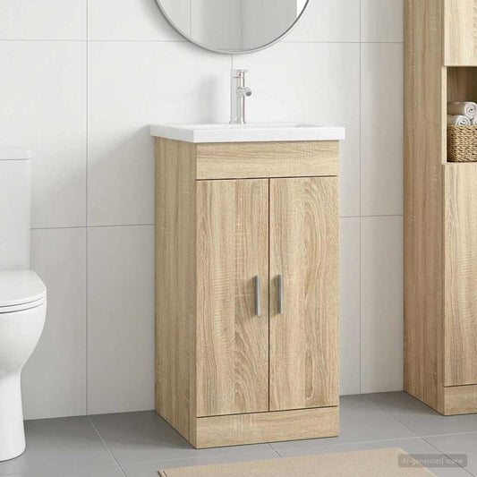 Bathroom Vanity with Sink Sonoma Oak 42 x 40 x 84.5 cm