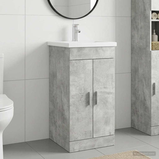 Bathroom Vanity with Sink Concrete Grey 42 x 40 x 84.5 cm