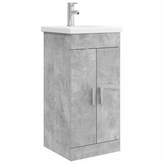 Bathroom Vanity with Sink Concrete Grey 42 x 40 x 84.5 cm