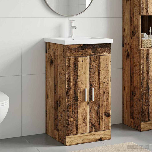 Bathroom Vanity with Sink Old Wood 42 x 40 x 84.5 cm