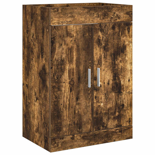 Bathroom Under Sink Cabinet Smoked Oak 56 x 37.5 x 81 cm