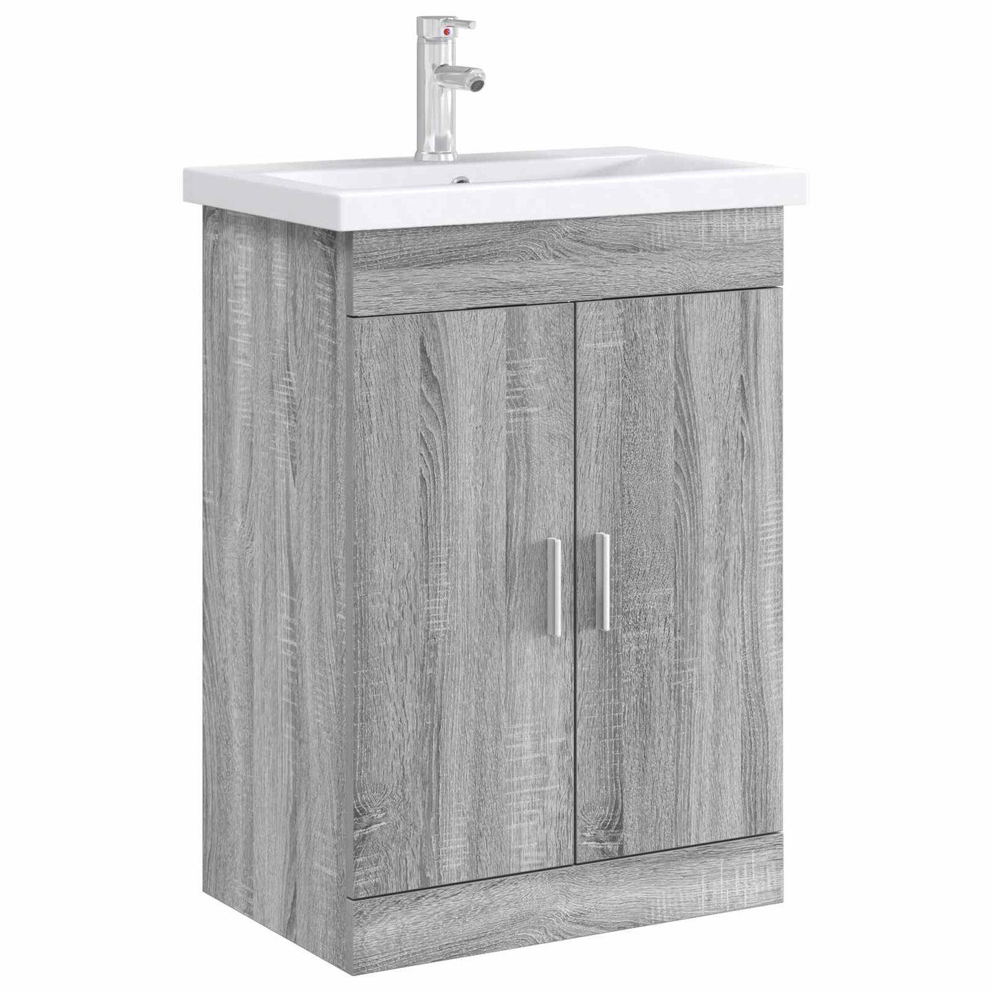 Bathroom Under Sink Cabinet Grey Sonoma 56 x 37.5 x 81 cm