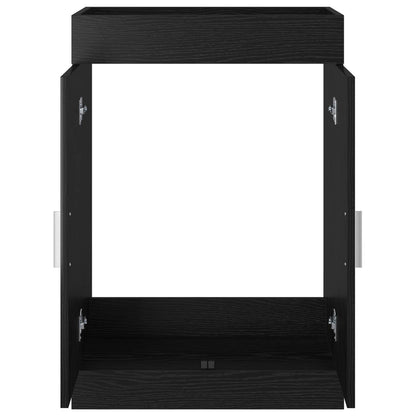 Bathroom Under Sink Cabinet Black Oak 78.5 x 37.5 x 81 cm