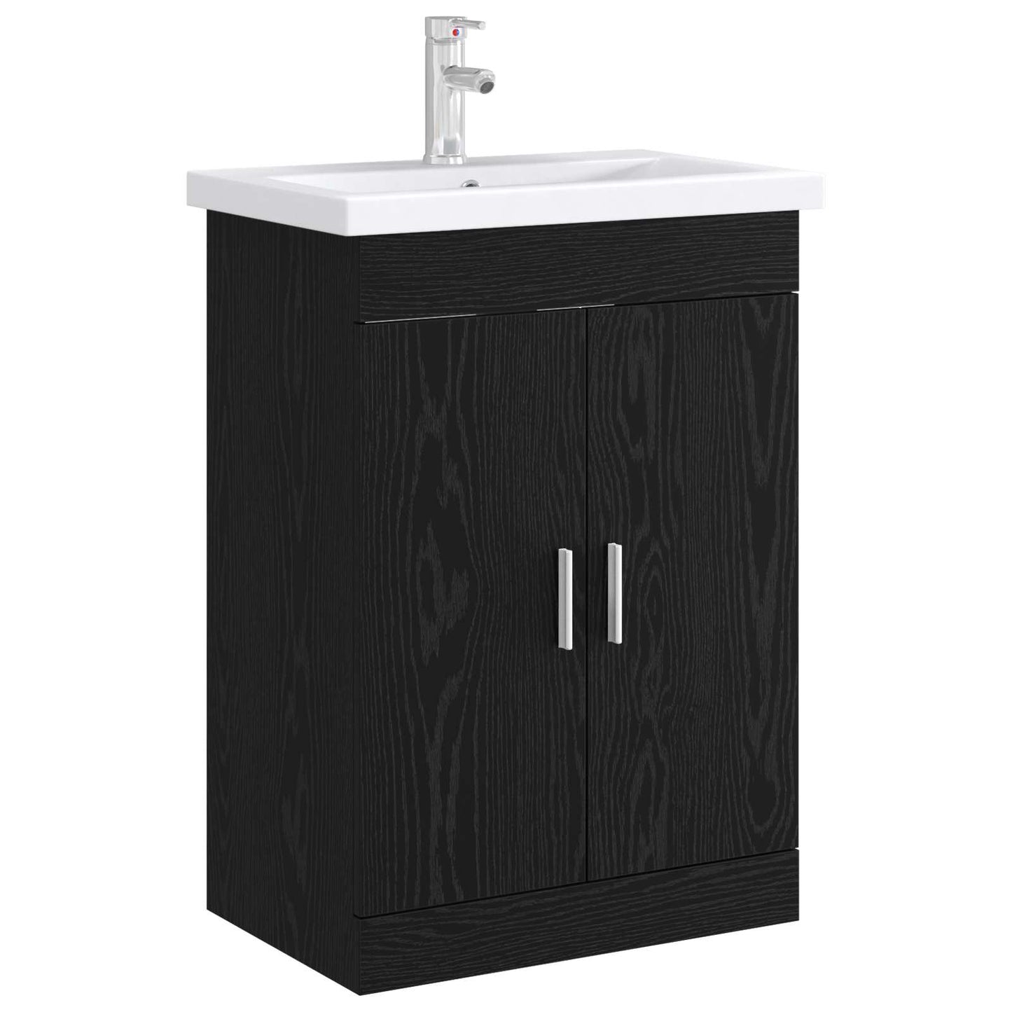 Bathroom Under Sink Cabinet Black Oak 78.5 x 37.5 x 81 cm