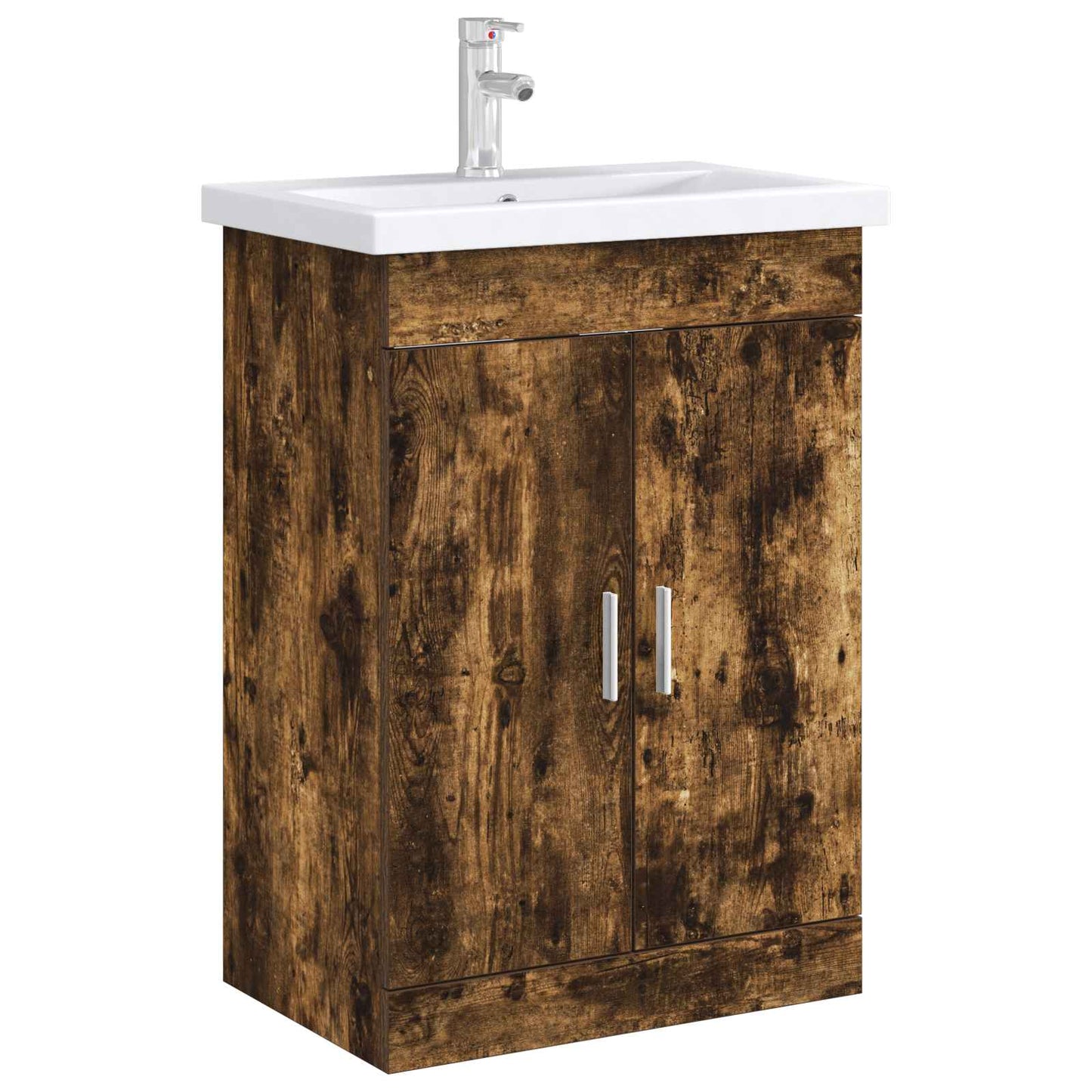 Bathroom Under Sink Cabinet Smoked Oak 78.5 x 37.5 x 81 cm