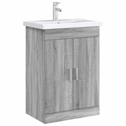 Bathroom Under Sink Cabinet Grey Sonoma 78.5 x 37.5 x 81 cm