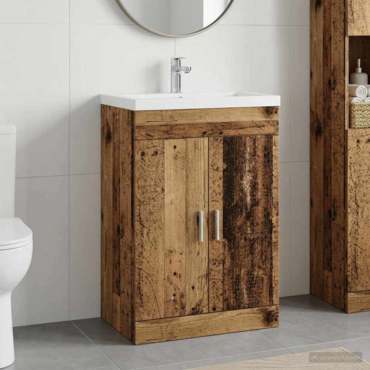 Bathroom Under Sink Cabinet Old Wood 78.5 x 37.5 x 81 cm