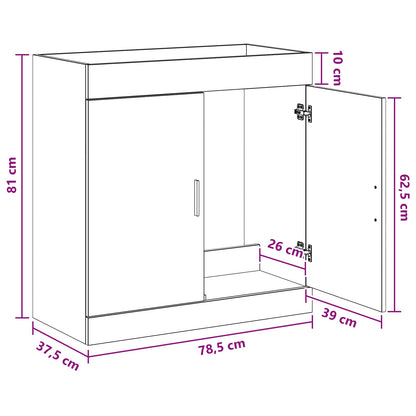 Bathroom Under Sink Cabinet Artisan Oak 78.5 x 37.5 x 81 cm