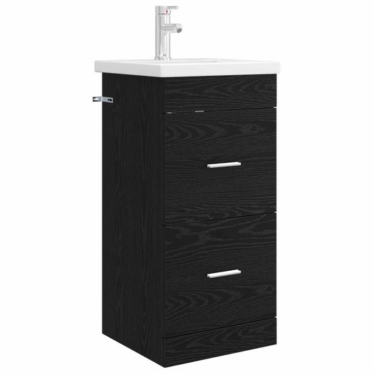 Bathroom Vanity with Sink Black Oak 42 x 40 x 84.5 cm