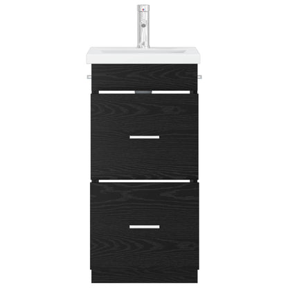 Bathroom Vanity with Sink Black Oak 42 x 40 x 84.5 cm
