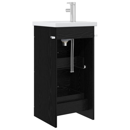 Bathroom Vanity with Sink Black Oak 42 x 40 x 84.5 cm