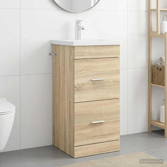 Bathroom Vanity with Sink Sonoma Oak 42 x 40 x 84.5 cm