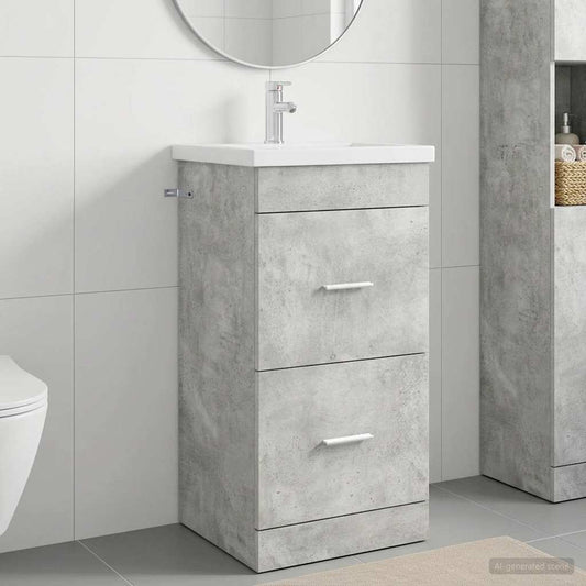 Bathroom Vanity with Sink Concrete Grey 42 x 40 x 84.5 cm