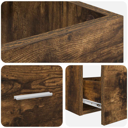 Bathroom Vanity with Sink Smoked Oak 42 x 40 x 84.5 cm
