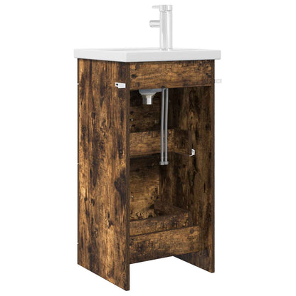 Bathroom Vanity with Sink Smoked Oak 42 x 40 x 84.5 cm