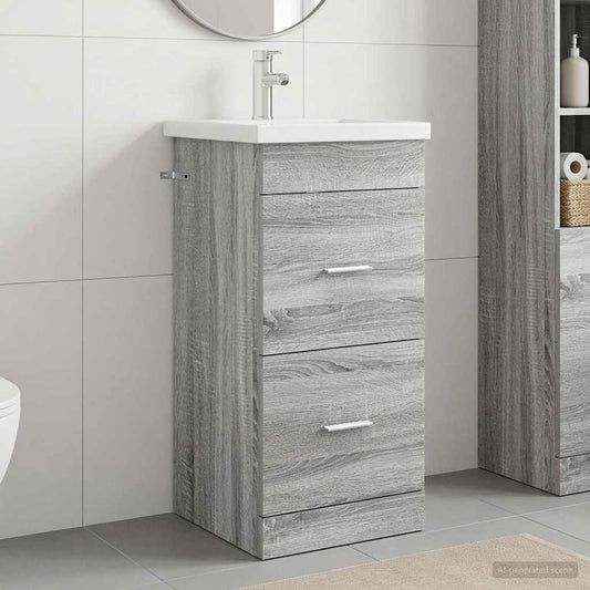 Bathroom Vanity with Sink Grey Sonoma 42 x 40 x 84.5 cm