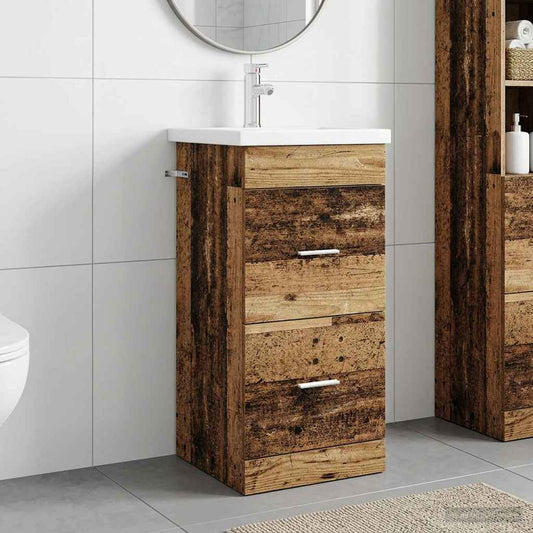 Bathroom Vanity with Sink Old Wood 42 x 40 x 84.5 cm