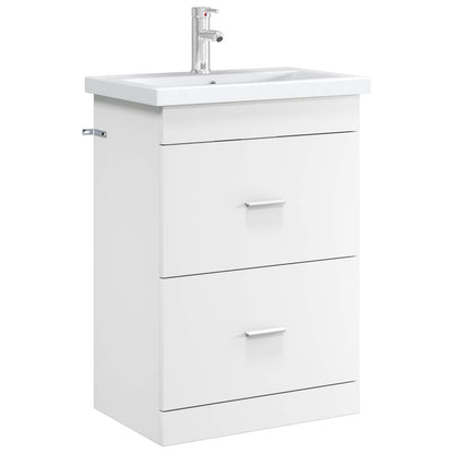 Bathroom Under Sink Cabinet White 56 x 37.5 x 81 cm