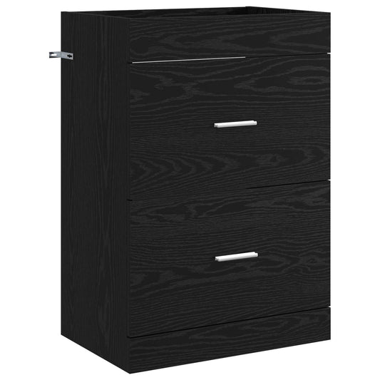 Bathroom Under Sink Cabinet Black Oak 56 x 37.5 x 81 cm