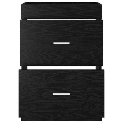 Bathroom Under Sink Cabinet Black Oak 56 x 37.5 x 81 cm