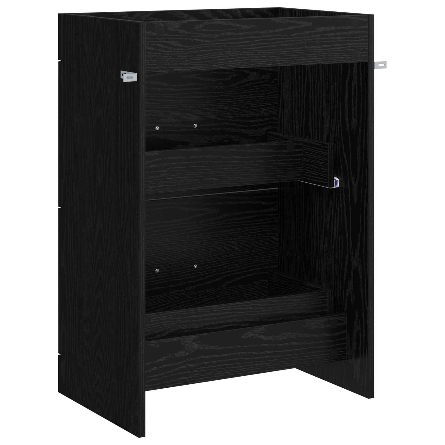 Bathroom Under Sink Cabinet Black Oak 56 x 37.5 x 81 cm