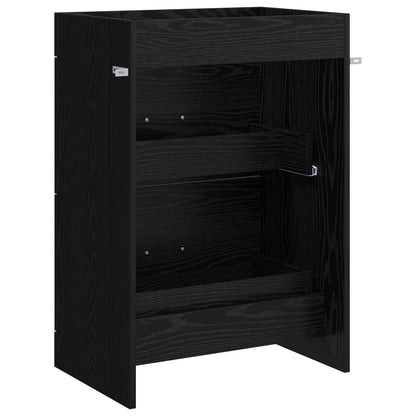Bathroom Under Sink Cabinet Black Oak 56 x 37.5 x 81 cm