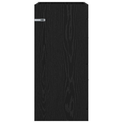 Bathroom Under Sink Cabinet Black Oak 56 x 37.5 x 81 cm
