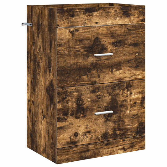 Bathroom Under Sink Cabinet Smoked Oak 56 x 37.5 x 81 cm