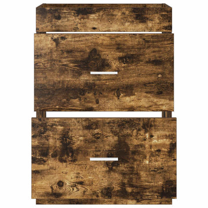 Bathroom Under Sink Cabinet Smoked Oak 56 x 37.5 x 81 cm