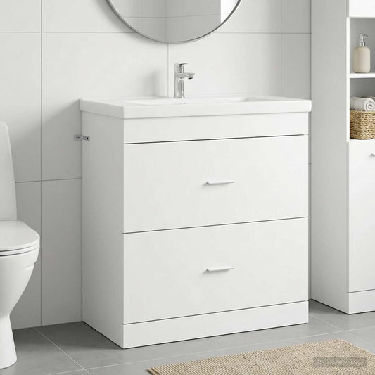 Bathroom Under Sink Cabinet White 78.5 x 37.5 x 81 cm