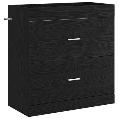 Bathroom Under Sink Cabinet Black Oak 78.5 x 37.5 x 81 cm