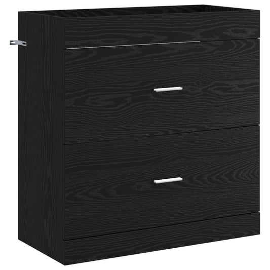 Bathroom Under Sink Cabinet Black Oak 78.5 x 37.5 x 81 cm