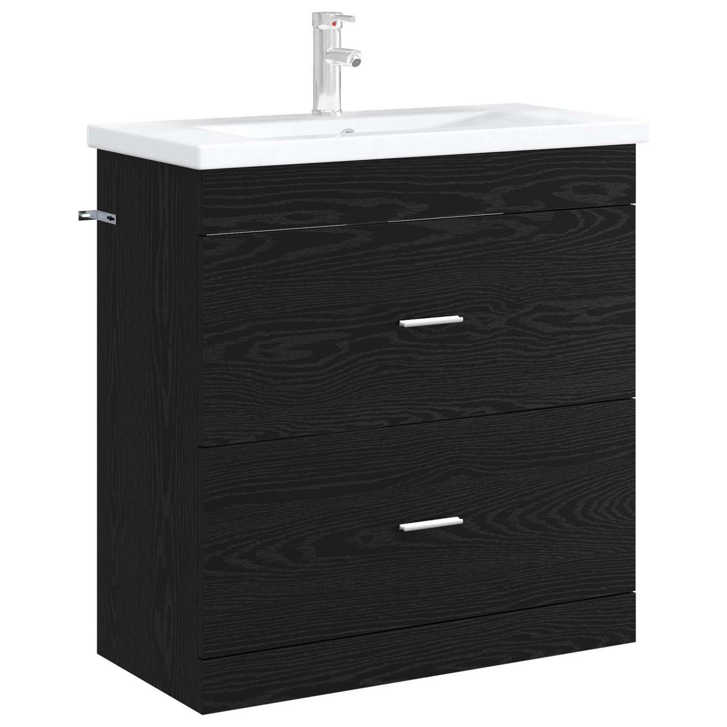 Bathroom Under Sink Cabinet Black Oak 78.5 x 37.5 x 81 cm