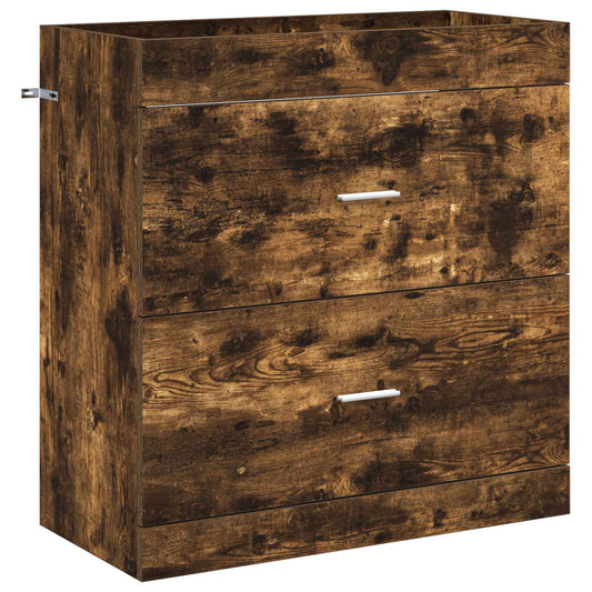 Bathroom Under Sink Cabinet Smoked Oak 78.5 x 37.5 x 81 cm