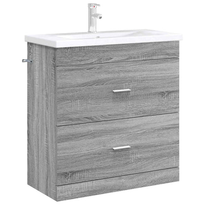 Bathroom Under Sink Cabinet Grey Sonoma 78.5 x 37.5 x 81 cm
